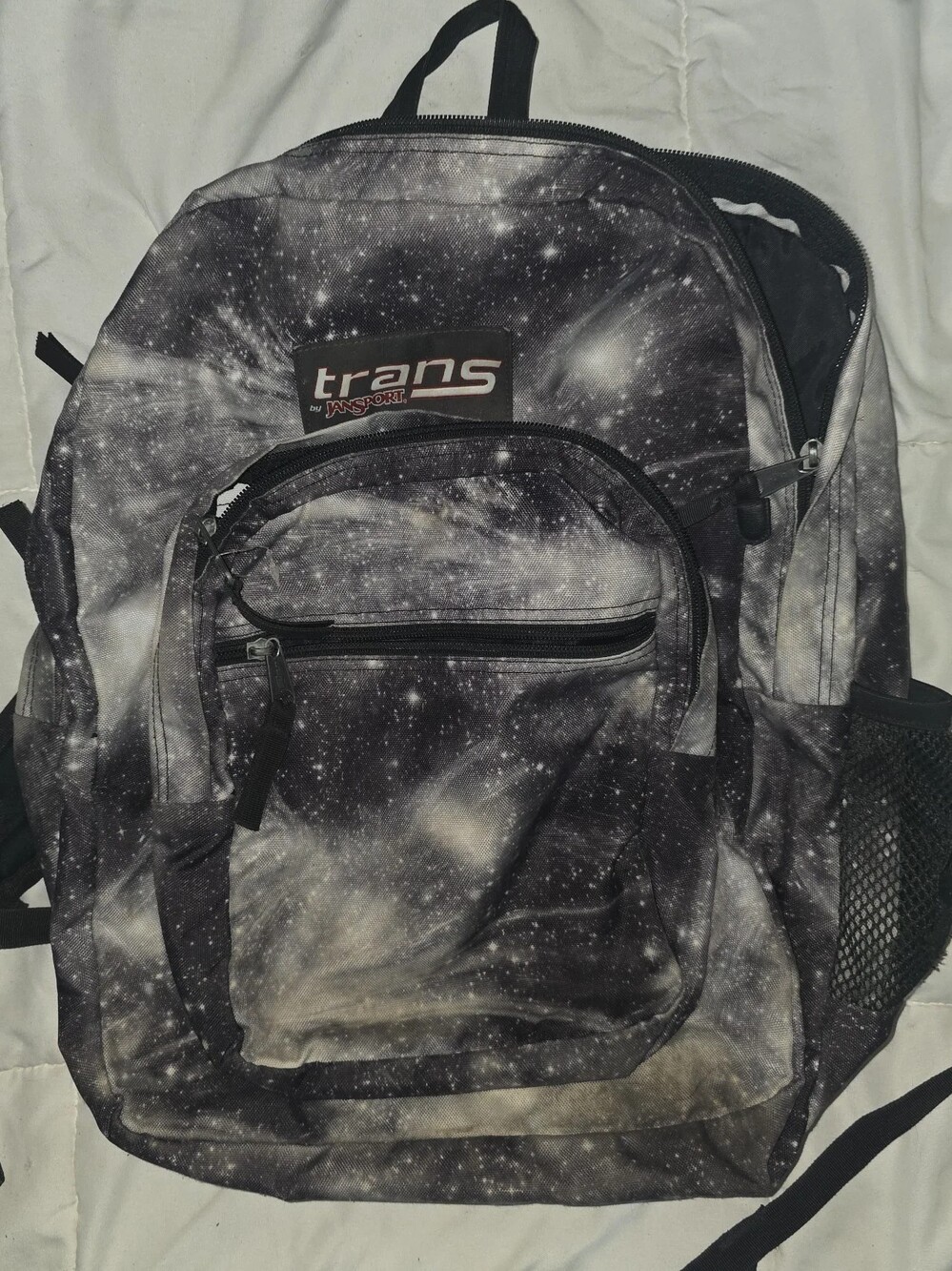 Jansport black and white Galaxy stars constellation full size backpack bookbag!
